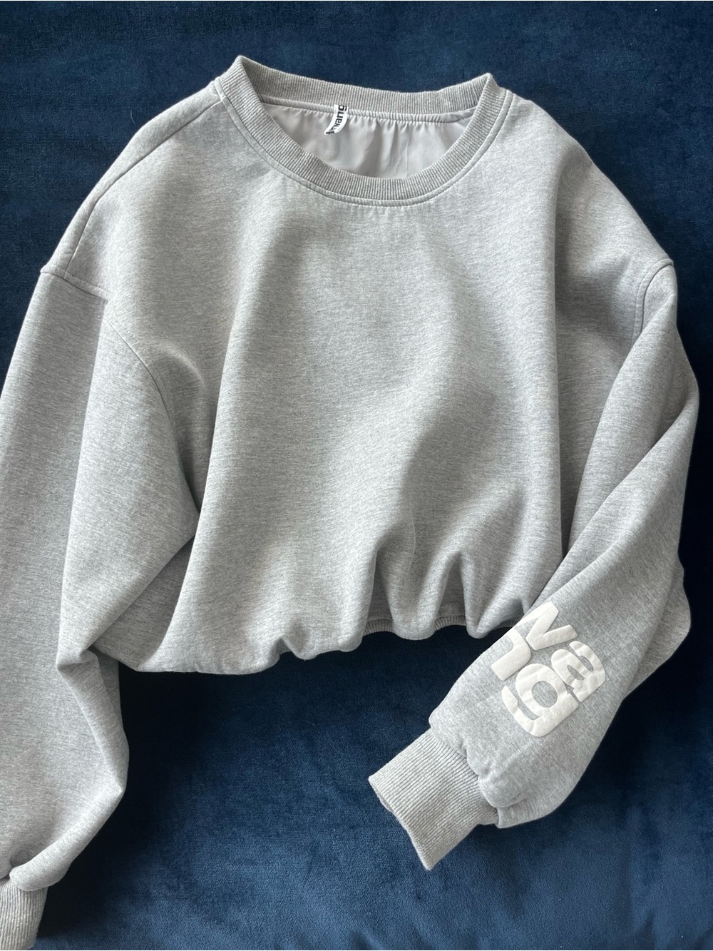 Alexander Wang Light Gray Cropped Crewneck Sweatshirt